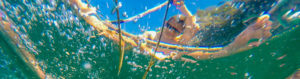 Kayak transparent vue sous marine