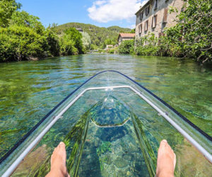 Vue du kayak transparent