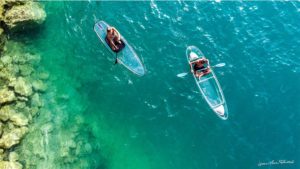 Stand up paddle transparent kayak transparent